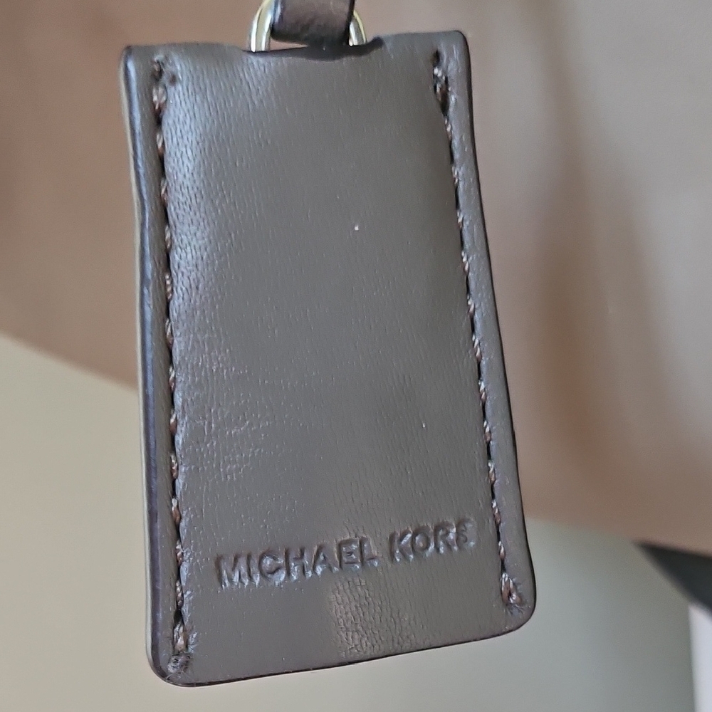 Michael Kors Charcoal / Taupe Leather Satchel - Picture 9 of 10